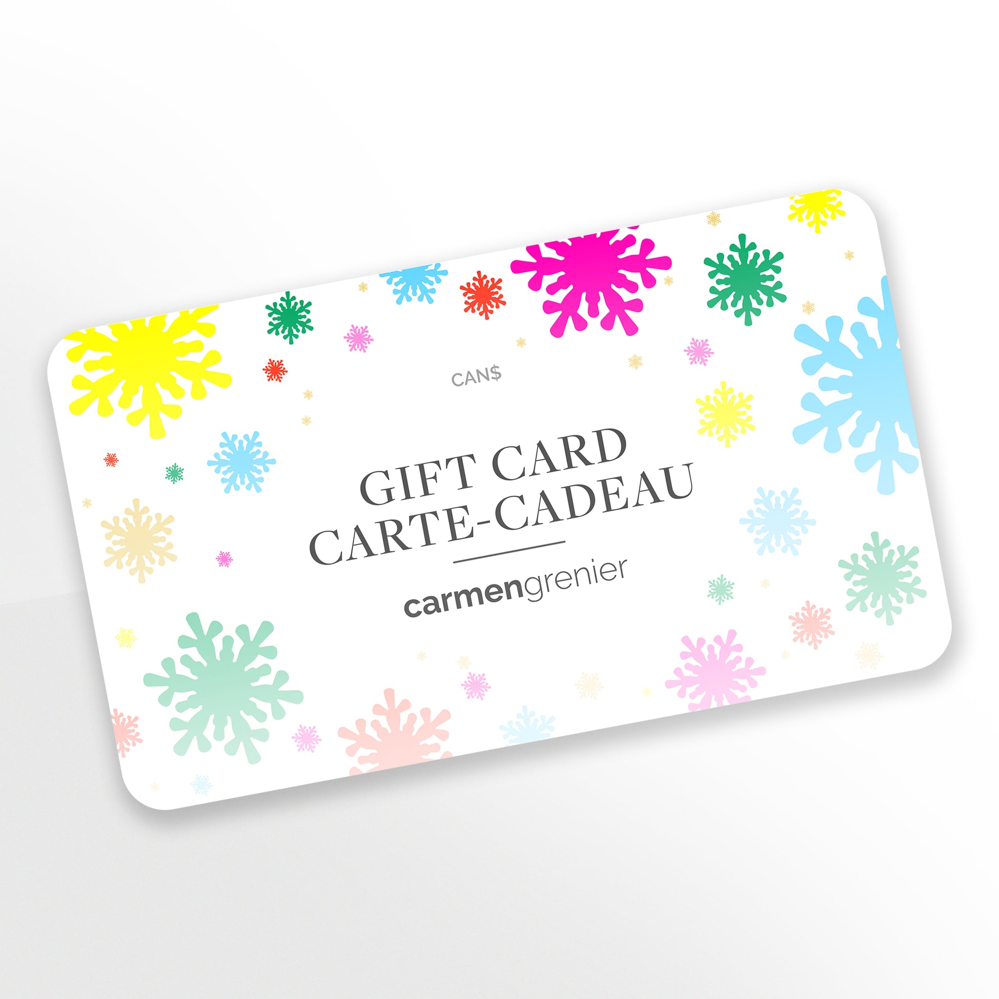 gift card holidays themed on a white background